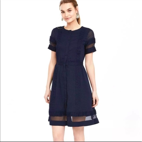 Banana Republic Lace Sheer Panel Dress - Picture 1 of 9